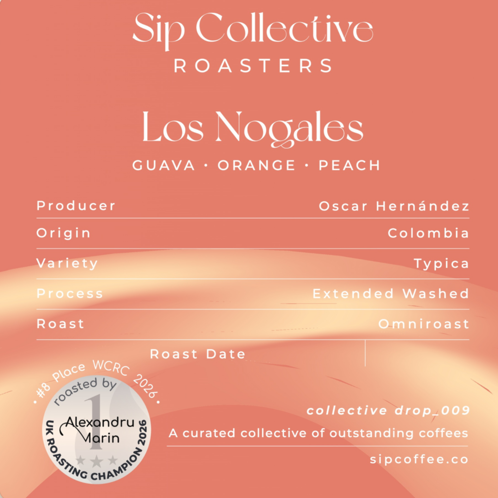 Sip Collective Roasters Los Nogales Colombian coffee label