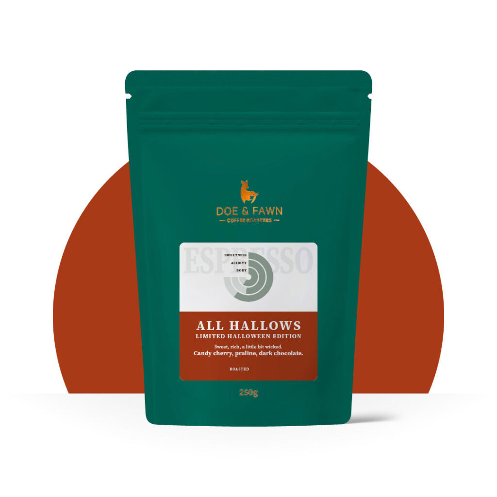 Doe & Fawn All Hallows limited edition espresso coffee bag