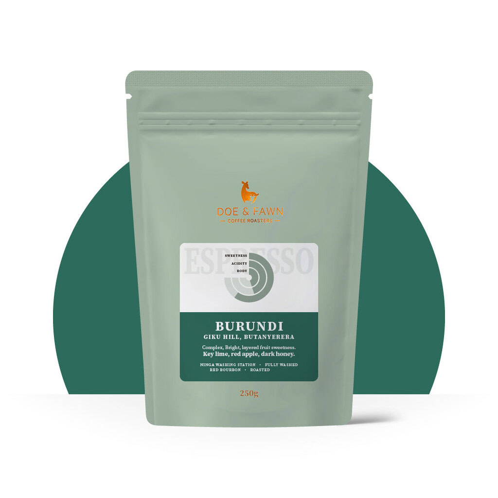 Doe & Fawn Burundi espresso coffee bag, 250g